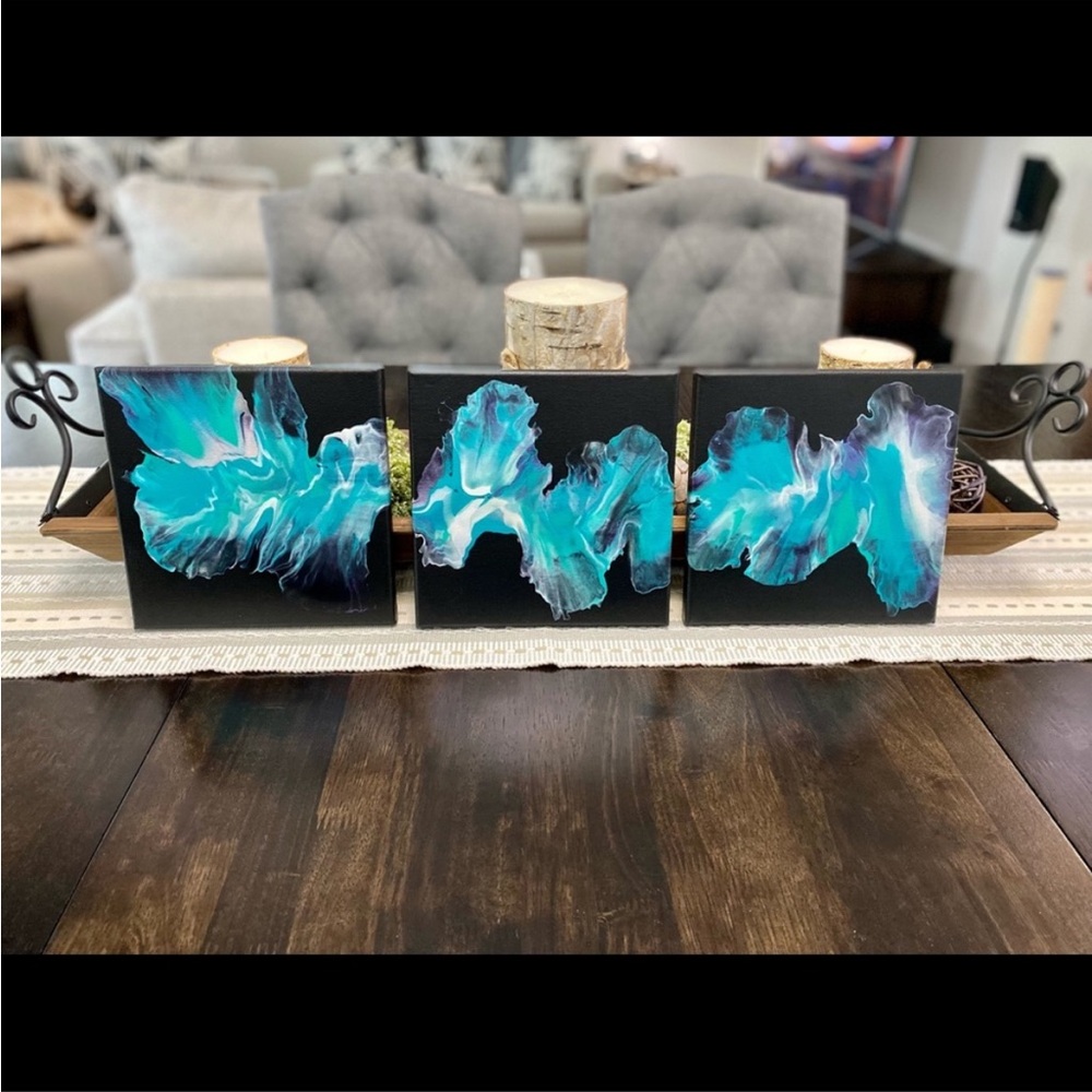 Handmade Acrylic Pour On Canvas